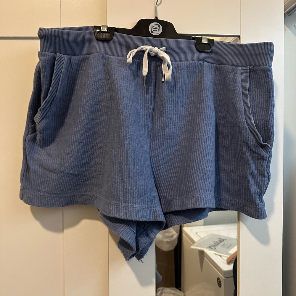 AERIE RIBBED TERRY COTTON SWEAT SHORTS